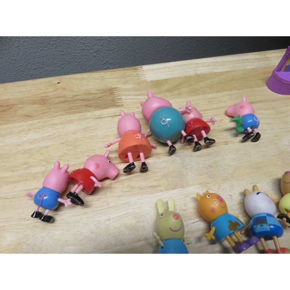 Peppa Pig Lot of 12 Figure Mixed George Mama Papa + Others 17 Total Pieces - Picture 12 of 14